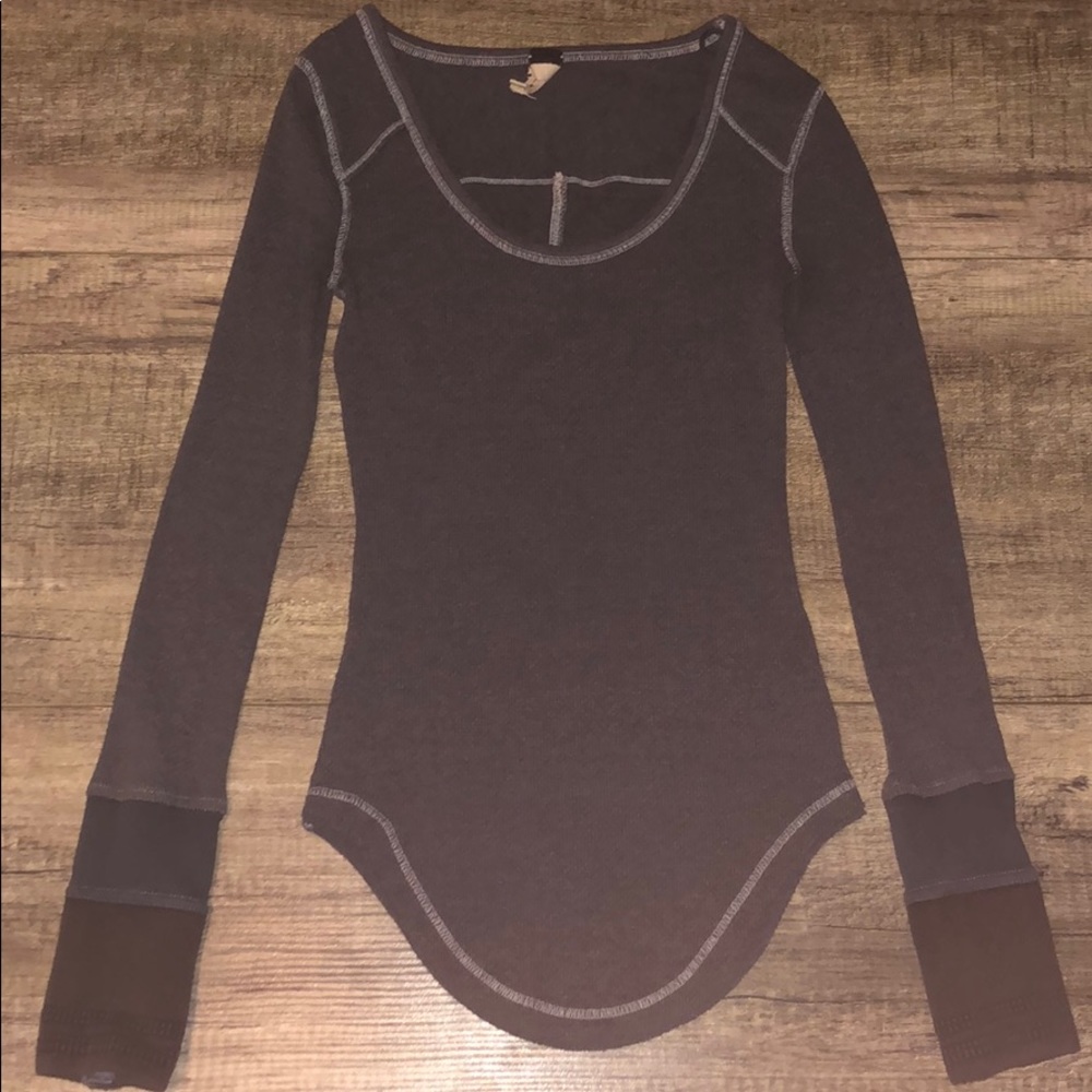 We the Free Waffle Scoop Neck Long-sleeve
